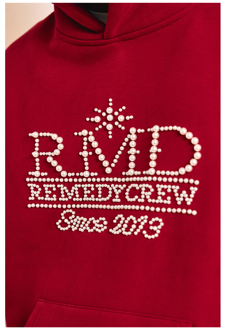 Remedy RMD Pearl Letter Embroidered Hoodie