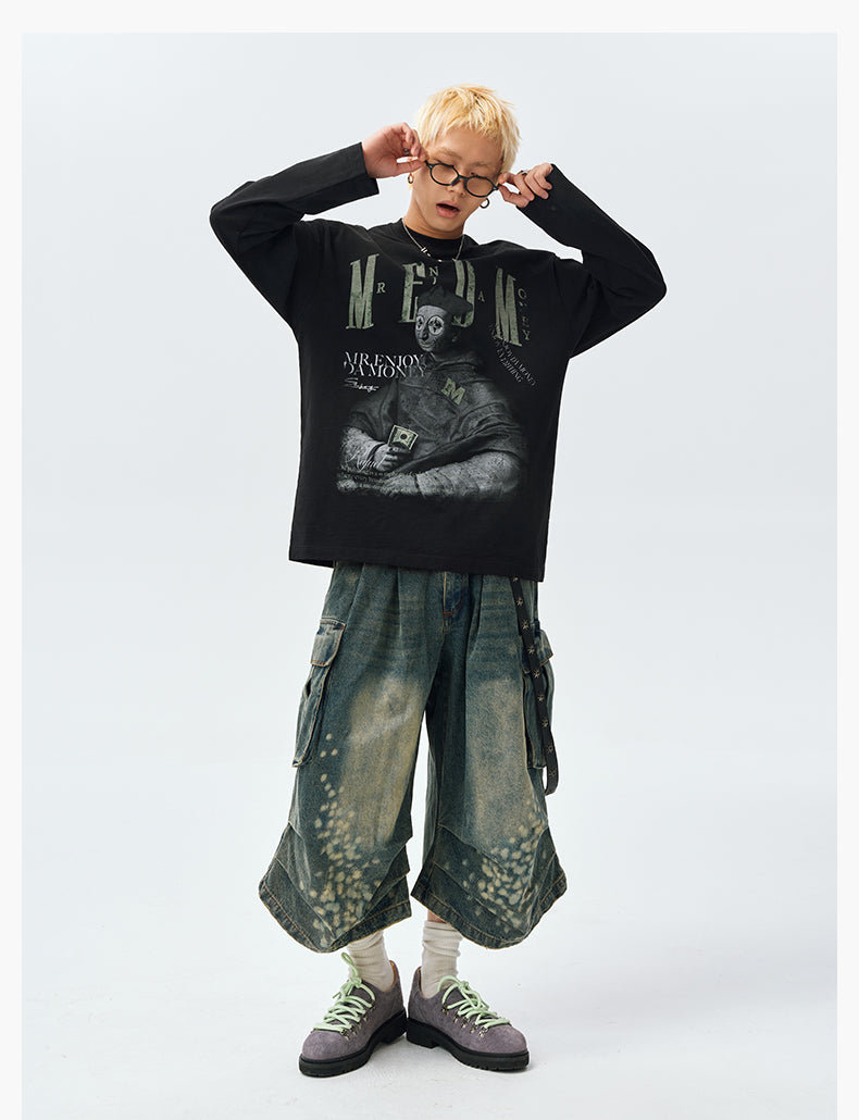 MEDM Clown Oil Painting Long Sleeve Tee