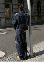 STEEPC Fireworks Rhinestone Denim Jacket