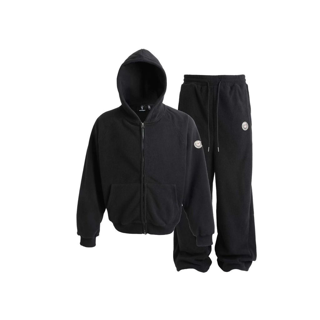 STEEPC Fleece Zip Up Hoodie and Sweatpants Set