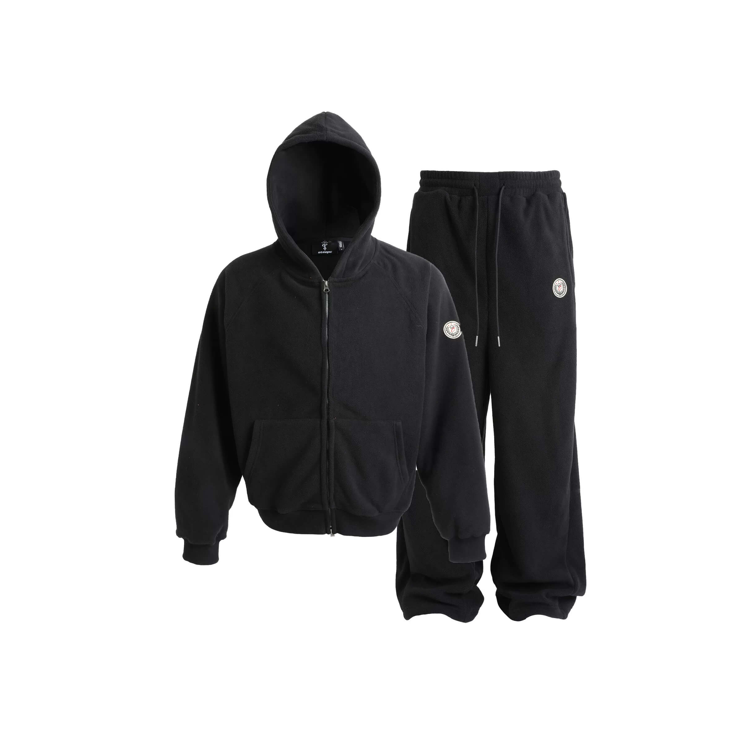 STEEPC Fleece Zip Up Hoodie and Sweatpants Set