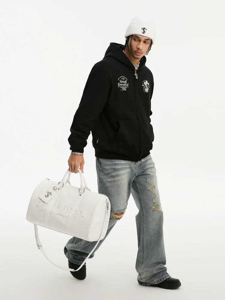 Small Town Kid Snake Pattern Leather Weekender Bag