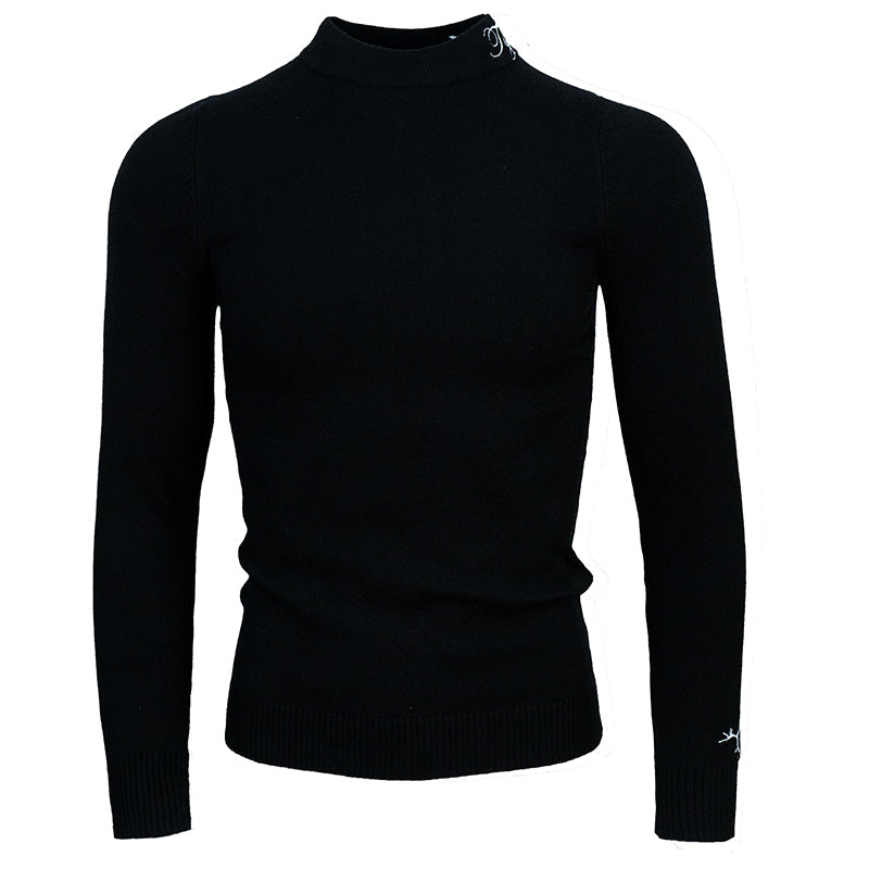 TGFCLUB Embroidered Half Turtleneck Slim Fit Knit Sweater