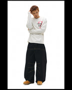 NOVACAM Question Mark Print Long Sleeve Tee