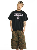 NOVACAM ACE JAM Vintage Washed Black Stitch Tee