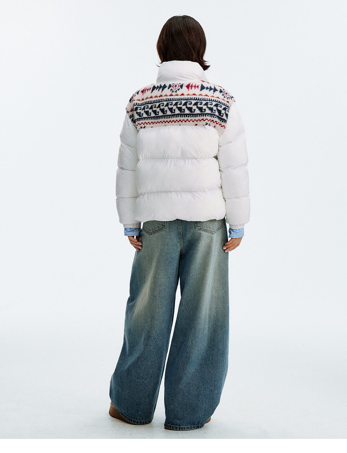 MEDM Ethnic Patchwork Puffer Jacket