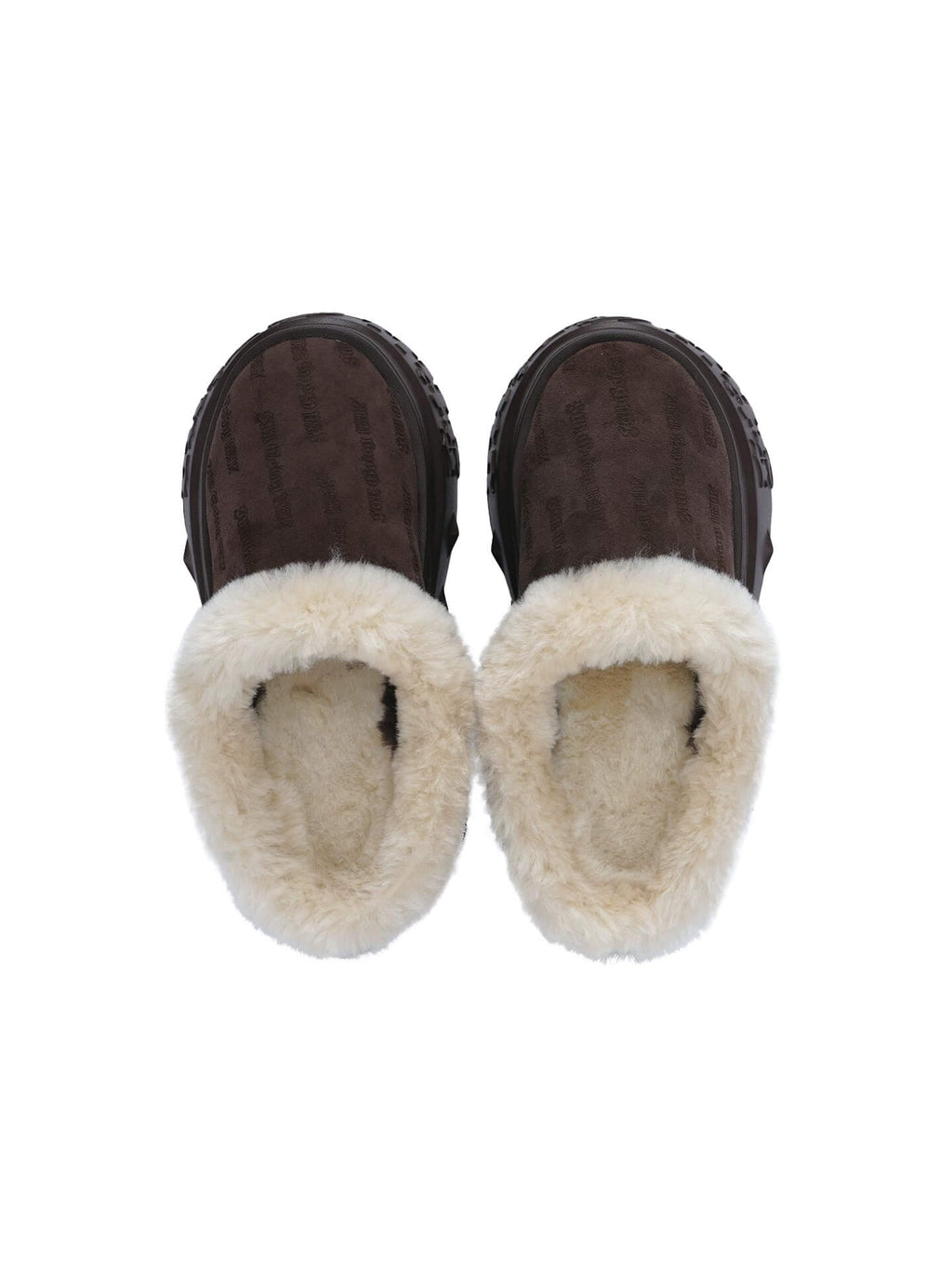 1807 INF-010 Gothic Brown Shearling Chunky Platform Clogs