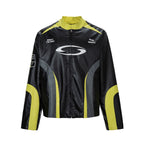 F2CE Color Block PU Leather Racing Jacket