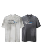 F2CE Aged Mud Dye Printed Slogan Tee