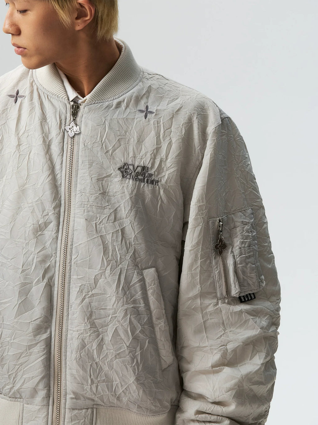 MEDM Crinkled Nylon MA-1 Bomber Jacket
