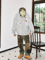 JUST VIBE Lace Peace Dove Zip Up Hoodie