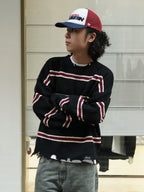 Remedy Striped Distressed Knit Sweater