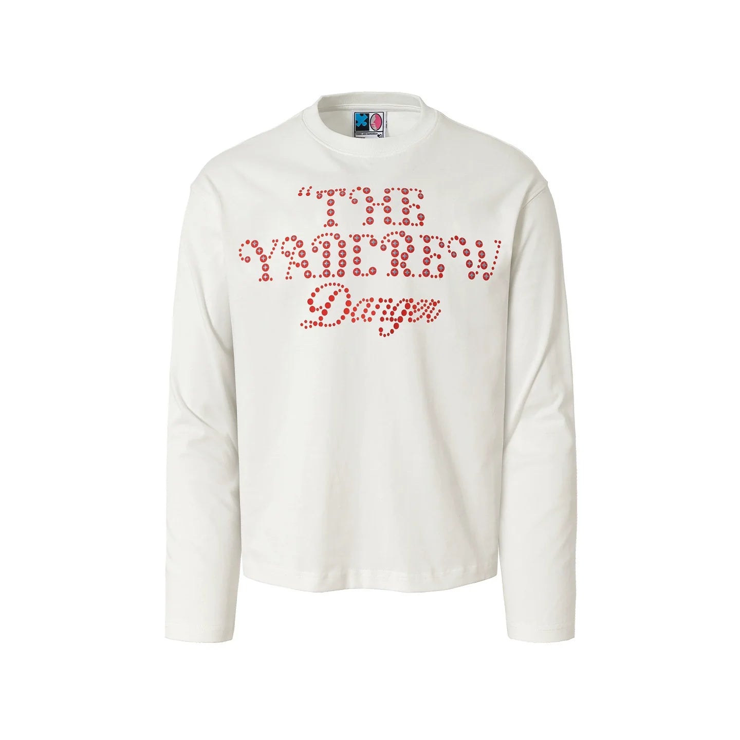YADcrew Polka Dot Star Foam Print Long Sleeve Tee