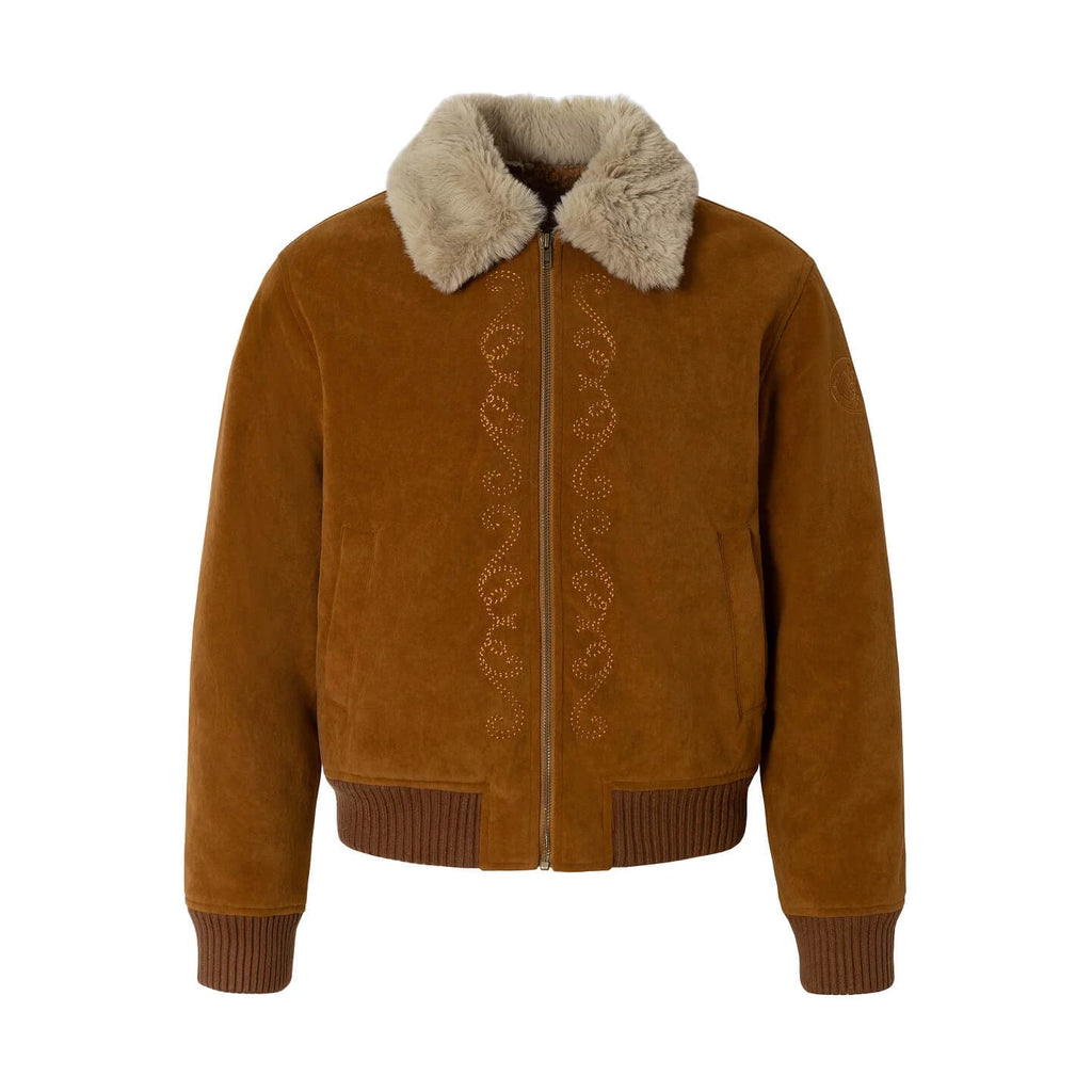 YADcrew Fur Collar Fleece Lined Bomber Jacket