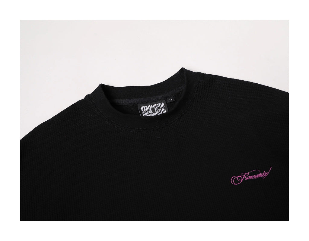 KARMANISTIC Printed Waffle Long Sleeve Tee