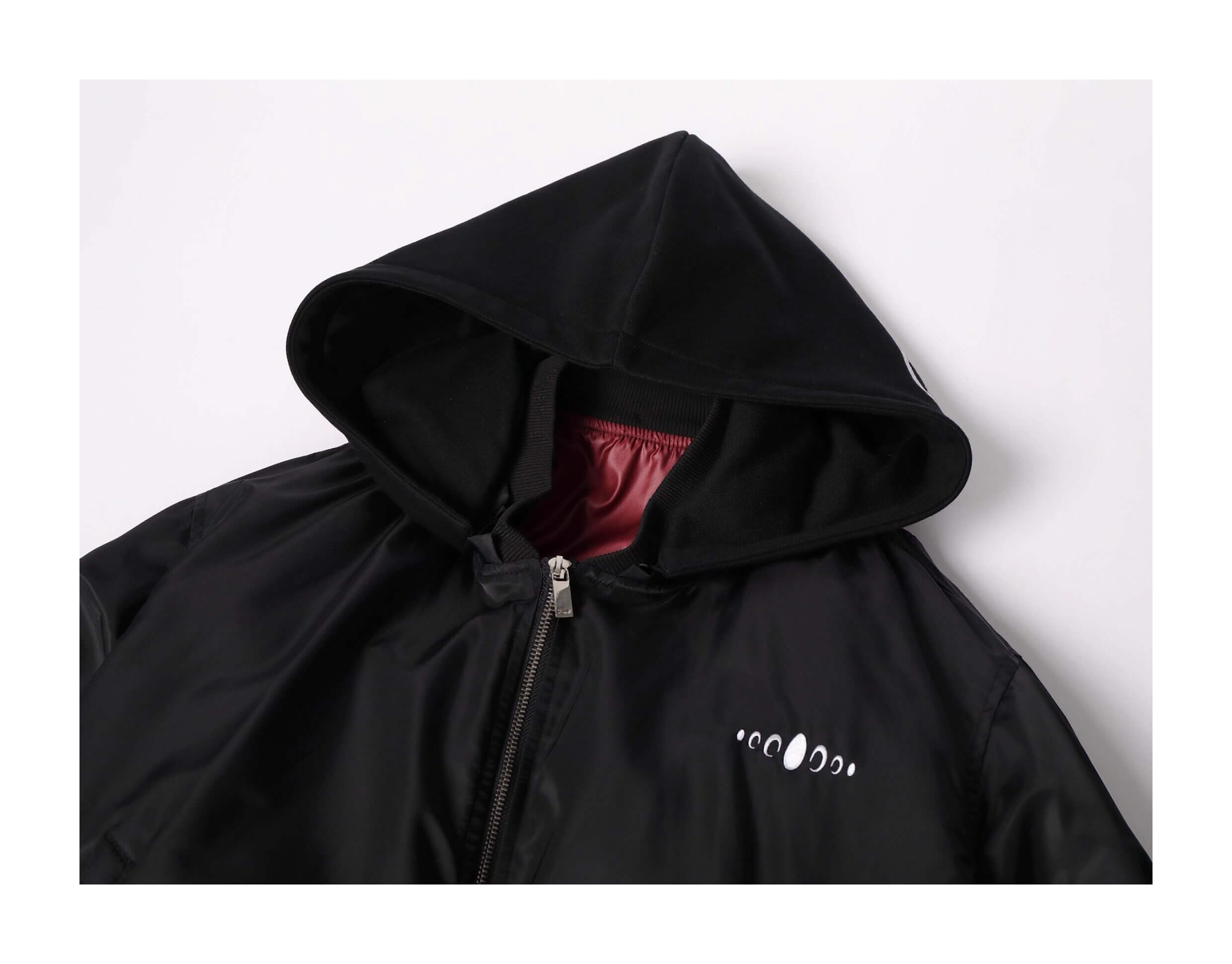 KARMANISTIC Embroidered Hooded Puffer Bomber Jacket