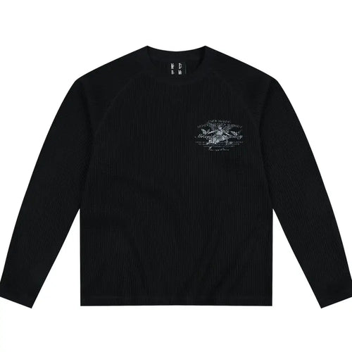 MEDM Angel Print Waffle Long Sleeve Tee