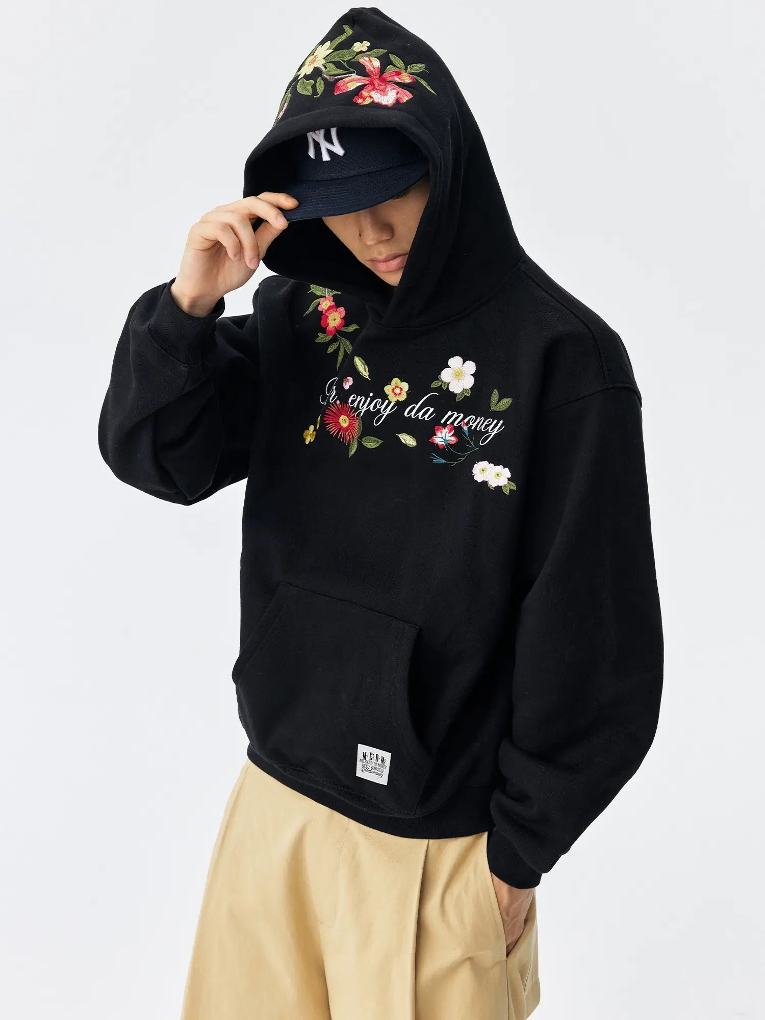 MEDM Colorful Floral Embroidered Hoodie