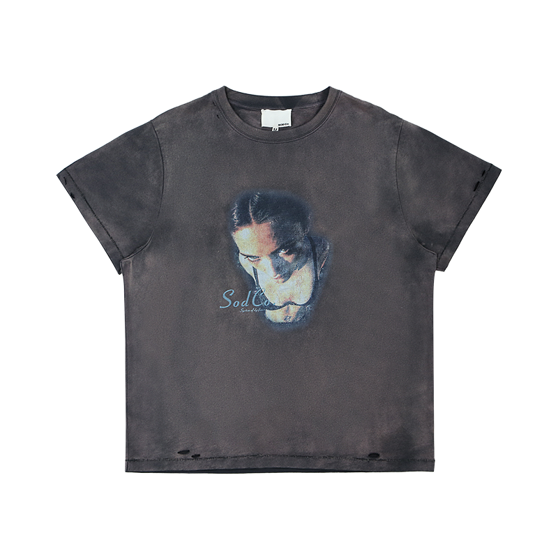 SOD Co. Artwork Print Distressed Washed Tee
