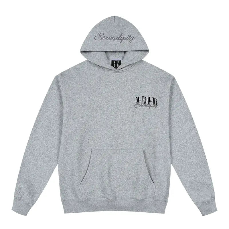 MEDM Basic One Point Embroidered Logo Oversized Hoodie