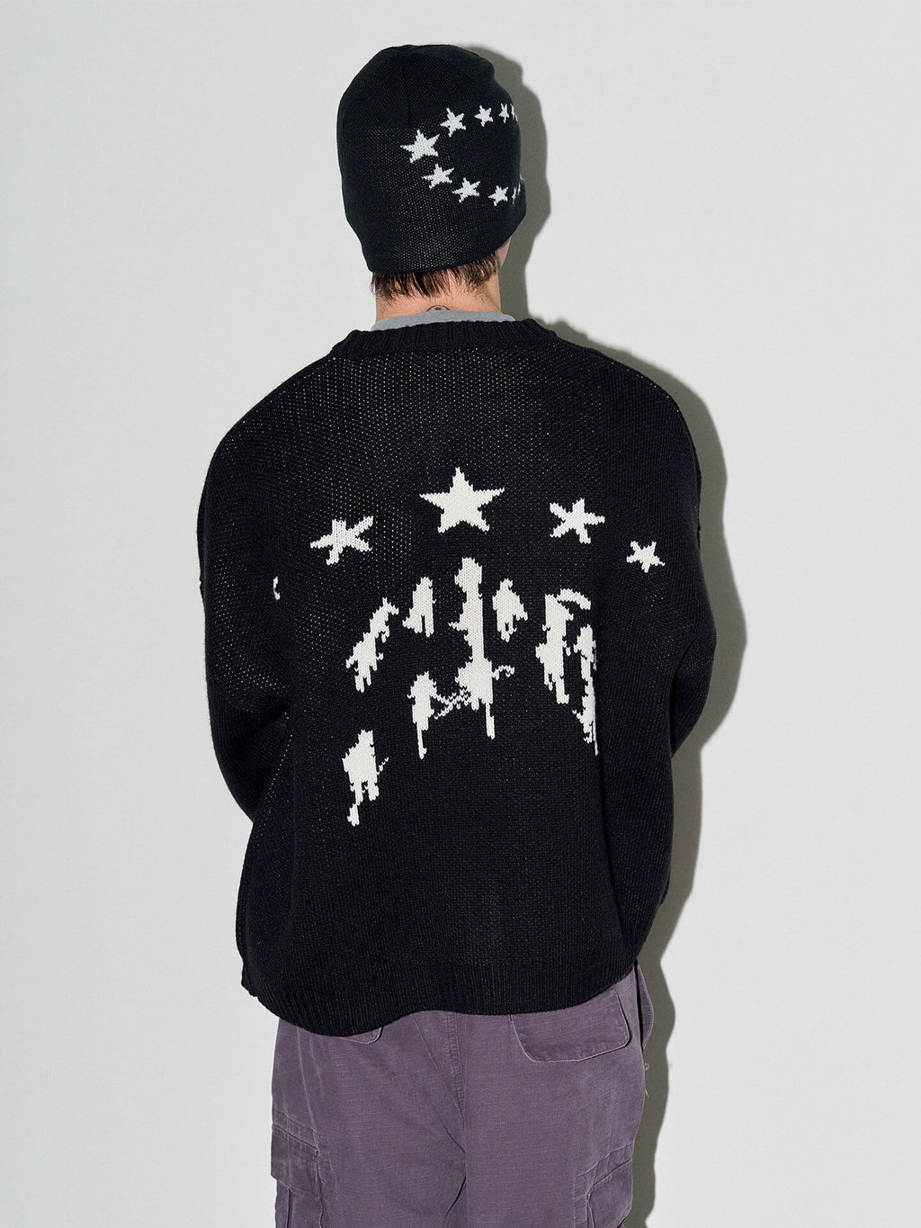 LIBERAFIT Star Jacquard Button Front Cowichan Cardigan