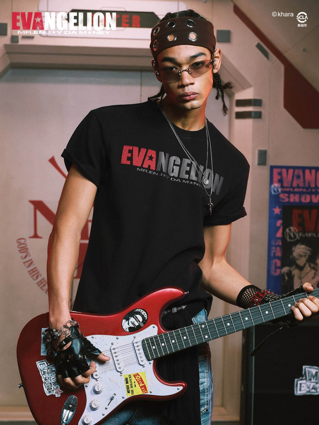 MEDM x EVA NEVER END Mixed Embroidery Print Logo Tee