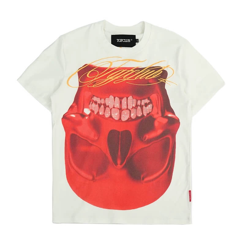 TGFCLUB Skull Parody Print Slim Fit Tee