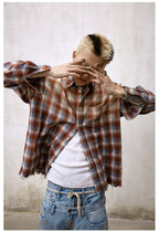 Remedy Gradient Washed Plaid Long Sleeve Shirt