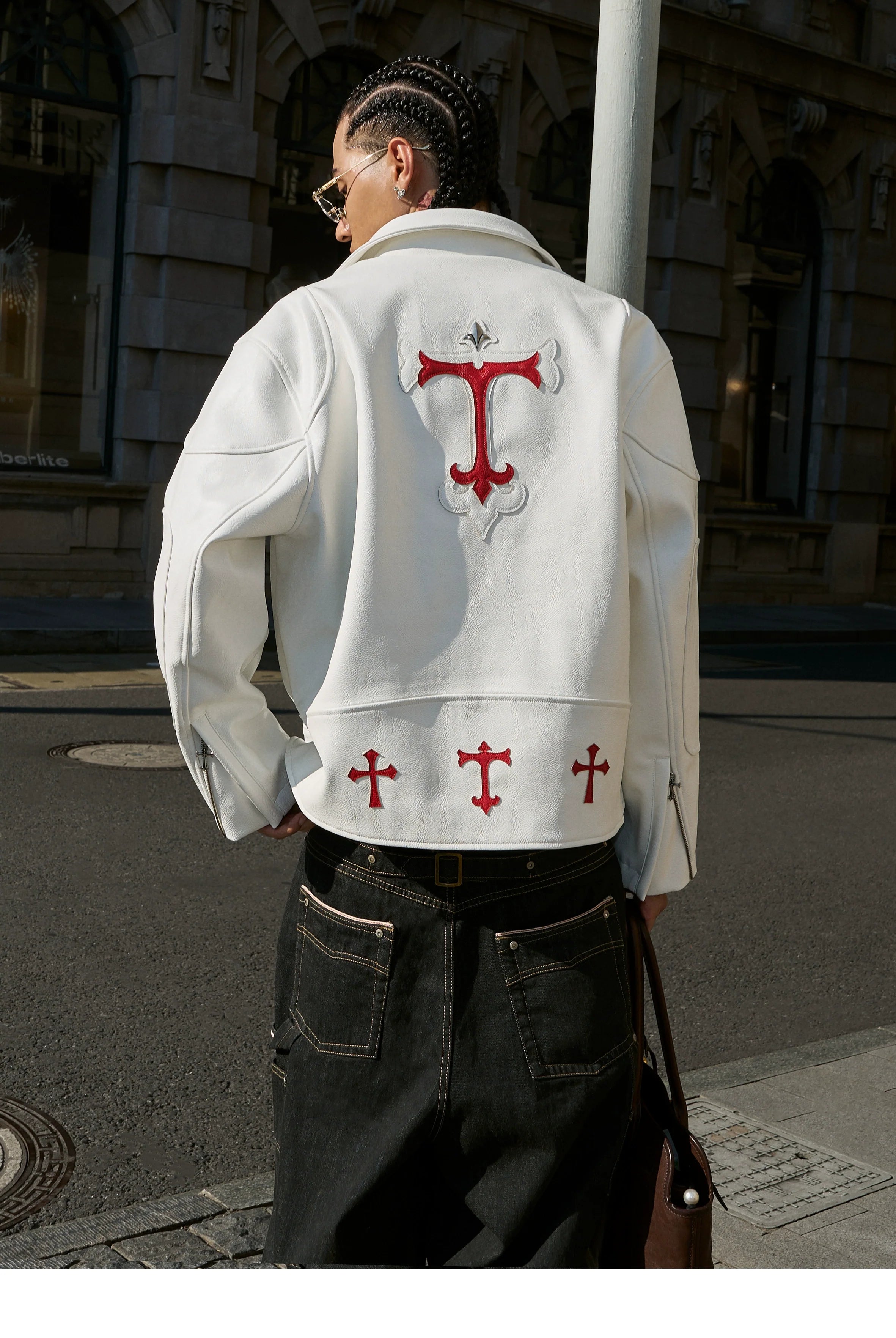 STEEPC Two Tone Leather Racing Jacket