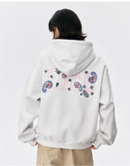 MEDM Ethnic Paisley Flower Embroidered Hoodie