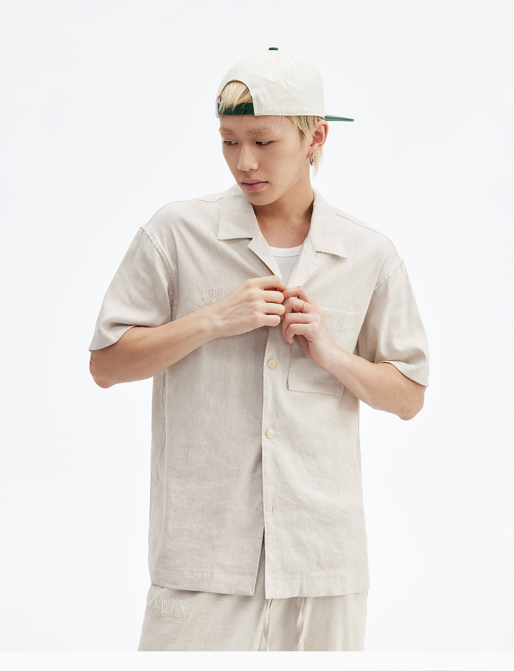MEDM Linen Cuban Collar Shirt