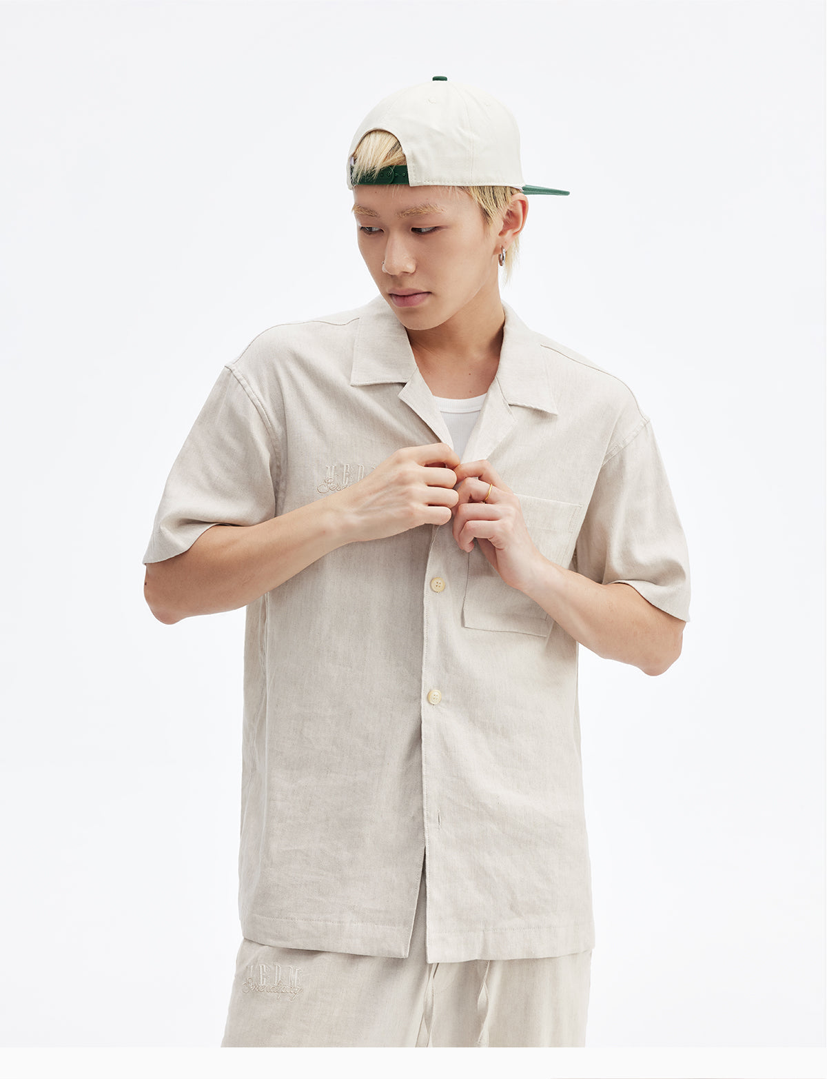 MEDM Linen Cuban Collar Shirt