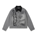 1807 Racing Graffiti Print Detroit Denim Jacket