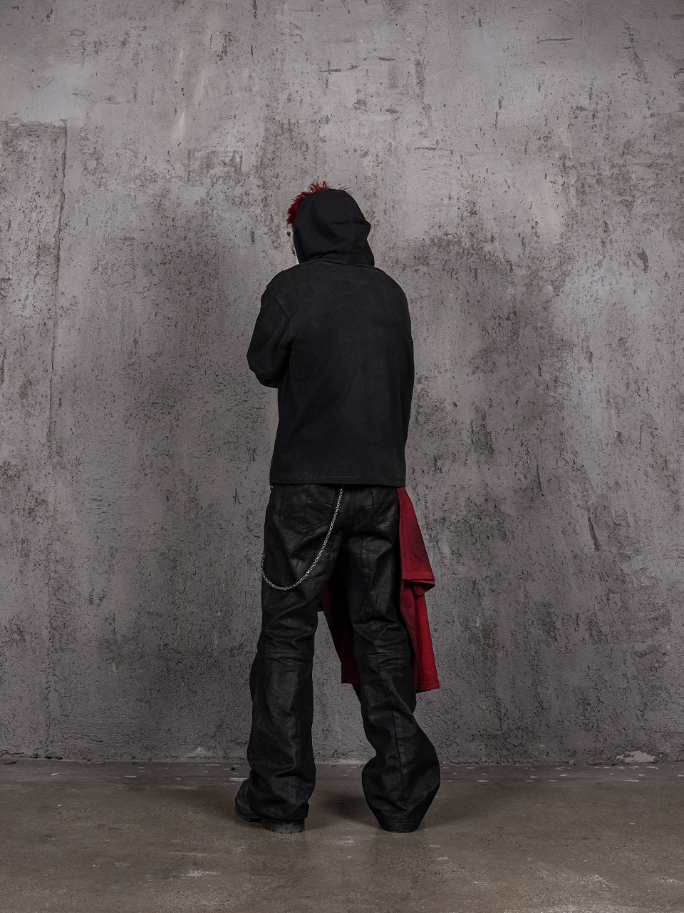 UNDERWATER Destruction Fake Layered Prisoner Print Hoodie