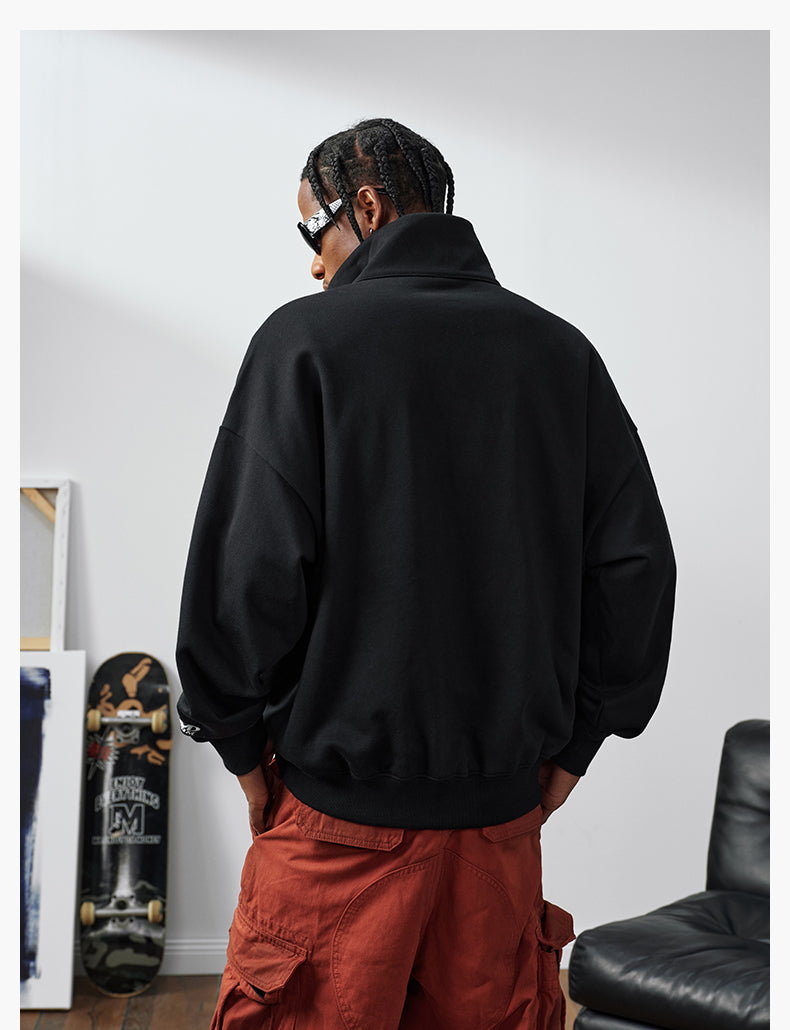 MEDM Half-Zip Logo Embroidered Sweatshirt