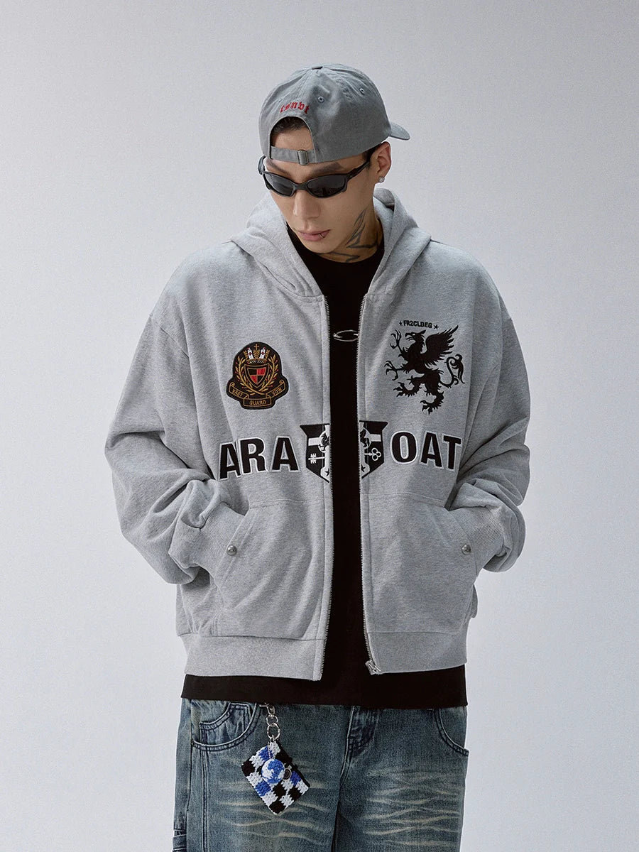 F2CE Embroidery Patch Zip Up Hoodie