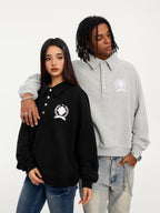 Small Town Kid Badge Embroidered Polo Sweatshirt