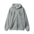 JHYQ Letter Printed Double Zip Hoodie