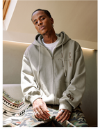 MEDM Basic Logo Embroidery Zip Up Hoodie