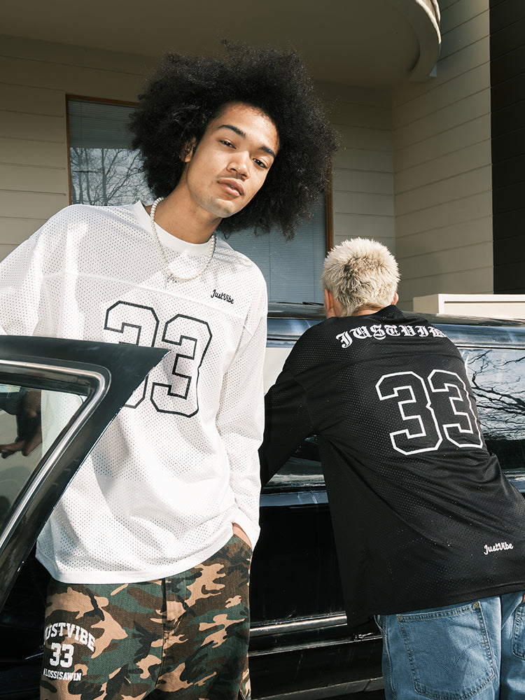 JUST VIBE 33 Numbering Printed Mesh Hockey Jersey