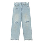 Remedy Back Pocket 3D Design Washed Hole Jeans