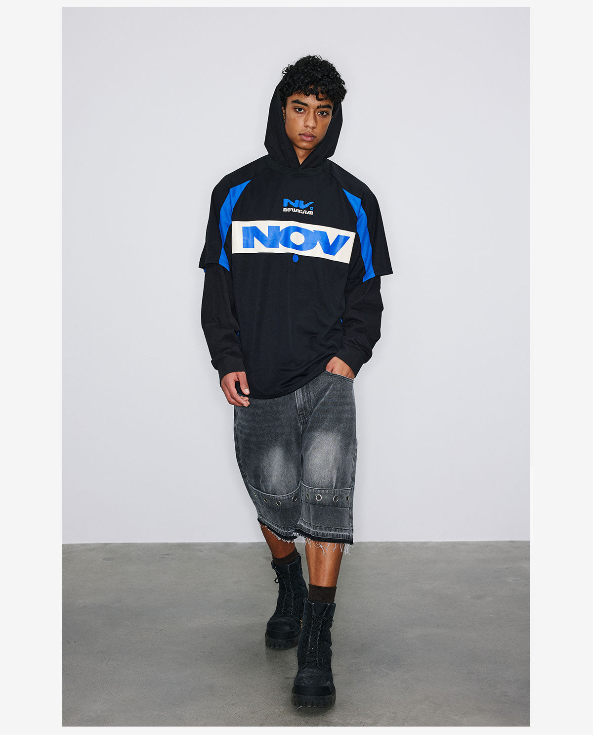 NOVACAM Soccer Jersey-Style Fake Two-Piece Hoodie