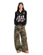 F3F Select Numbering Stripe Sleeve Mesh Long Sleeve Polo Jersey