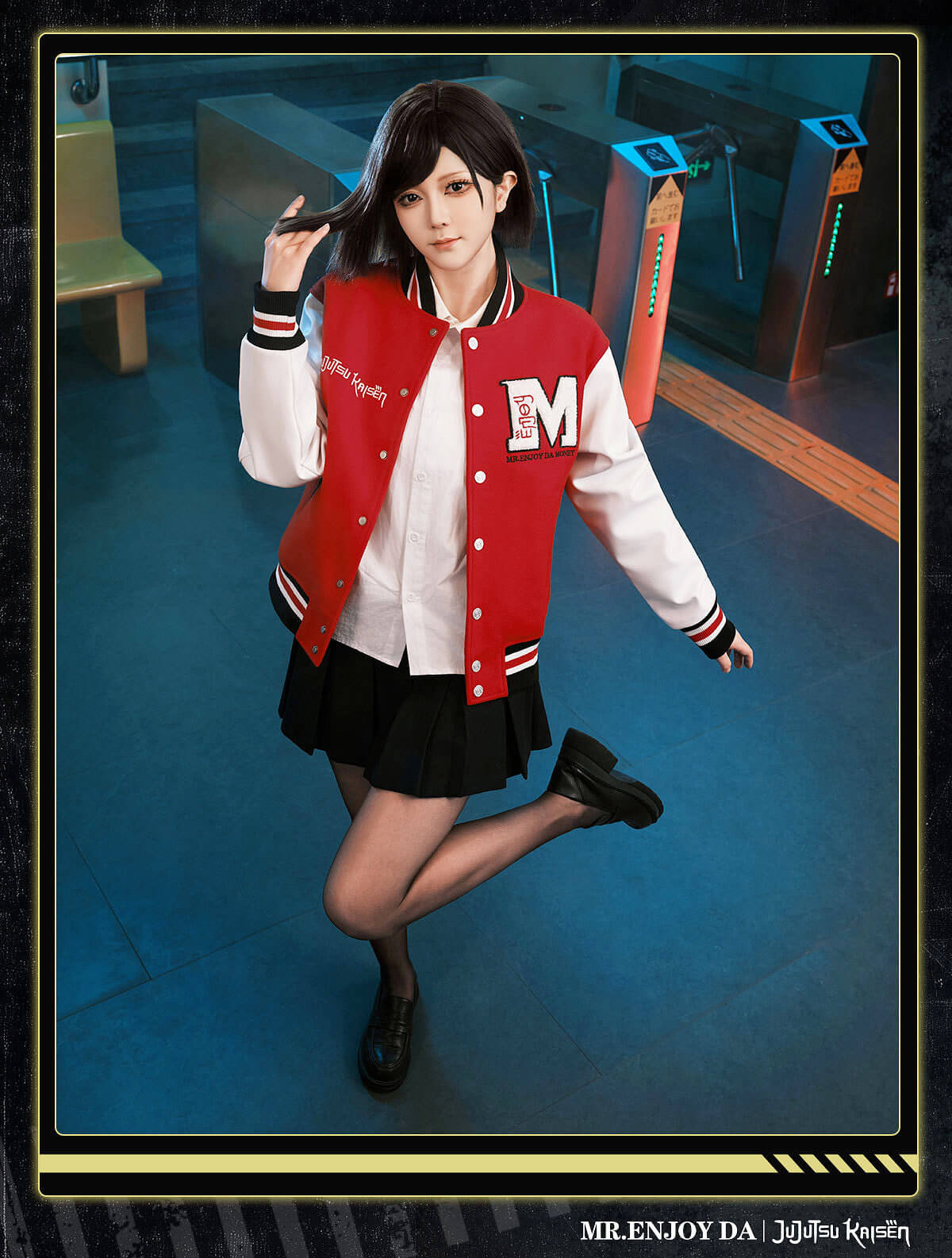 MEDM × Jujutsu Kaisen Character Patch Varsity Jacket