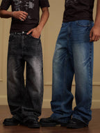 YADcrew Vintage Whiskered Washed Flared Jeans