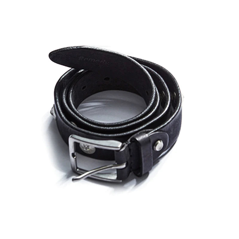 Remedy Washed Color Metal Studded Leather Belt