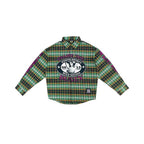 EVETS Plaid Color Block Graphic Long Sleeve Shirt