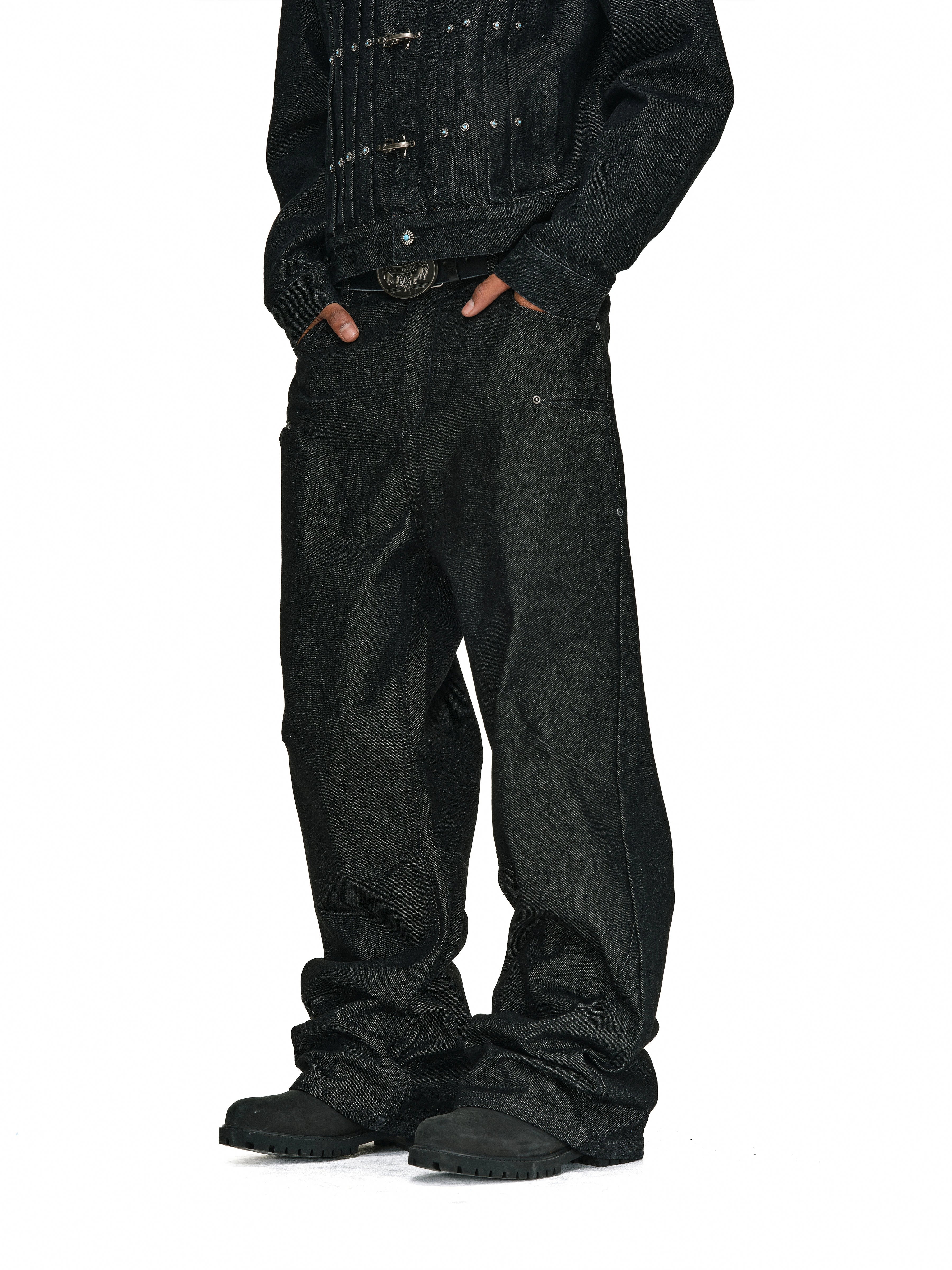 ANTIDOTE Studded Slash Pocket 3D Cut Jeans