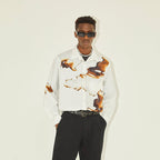 EMPTY REFERENCE Gray And White Ash Long Sleeve Shirt