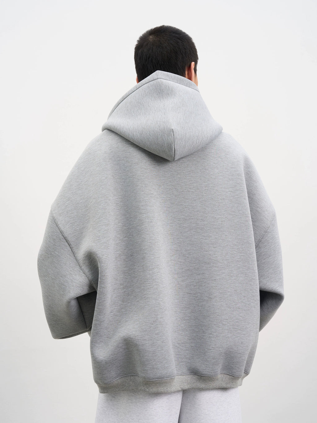 AFGK Air Layer Embroidered Oversized Zip-Up Hoodie